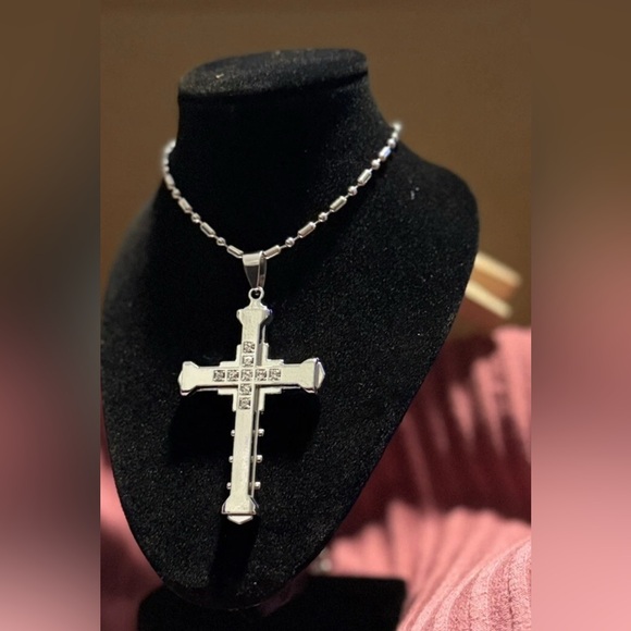 Stainless Steel Cross Jewels Necklace Bible Verse Christian Jewelry - Picture 1 of 1